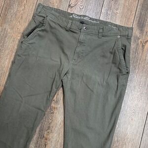 Eddie Bauer Canvas Utility Pant Mens Classic Fit Khaki Green 40x30